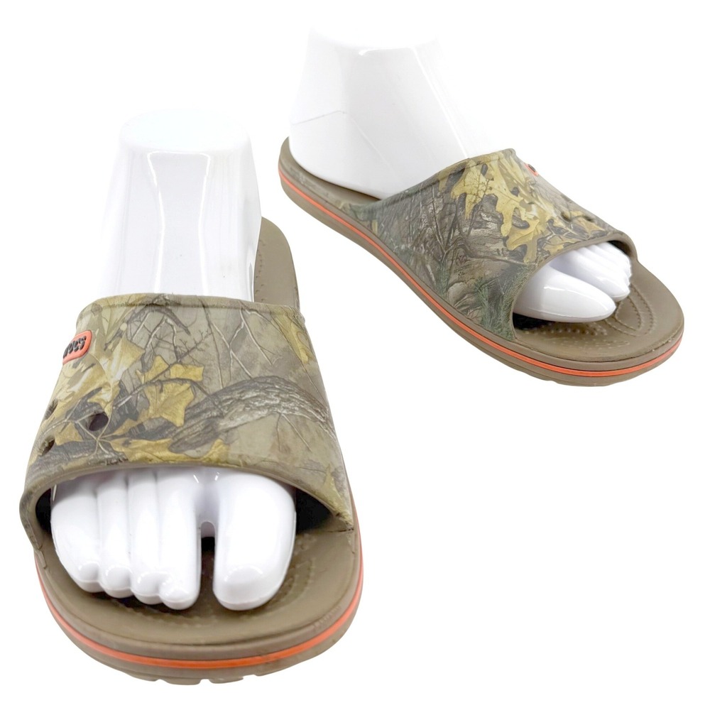 Crocs Crocband Realtree XtraSlide Sandals Mens 8 Womens 10 Edge Camo Stripe